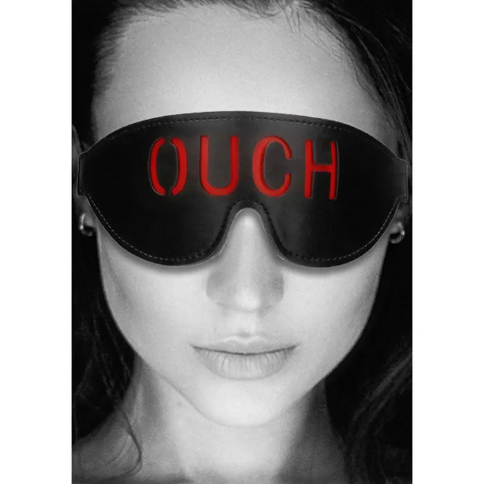 OUCH! Black & White Bonded Leather Eye-Mask ''Ouch''-(ou688blk) | Shots Toys Couples OUCH! Black & White Bonded Leather Eye-Mask ''Ouch''-(ou688blk) | Shots Toys Couples