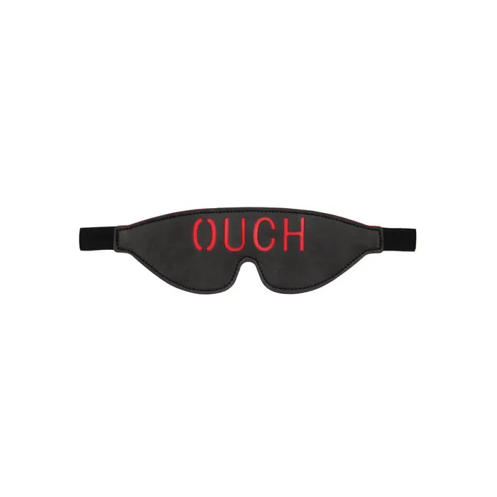OUCH! Black & White Bonded Leather Eye-Mask ''Ouch''-(ou688blk) | Shots Toys Couples OUCH! Black & White Bonded Leather Eye-Mask ''Ouch''-(ou688blk) | Shots Toys Couples