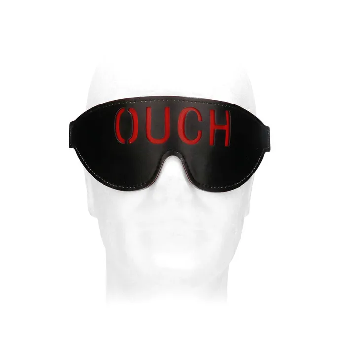 OUCH! Black & White Bonded Leather Eye-Mask ''Ouch''-(ou688blk) | Shots Toys Couples OUCH! Black & White Bonded Leather Eye-Mask ''Ouch''-(ou688blk) | Shots Toys Couples