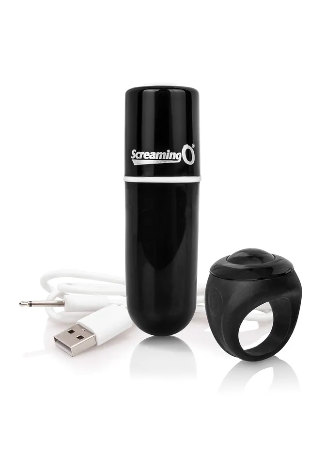Screaming O Charged Vooom Remote Control Bullet Black Female Sex Toys