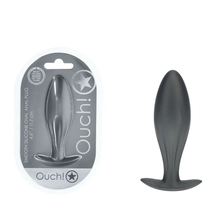 Shots Toys Anal OUCH Oval Anal Plug Gun Metal Grey 117 cm Butt Plug