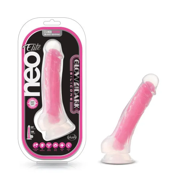 Neo Elite Glow In The Dark 75 In Silicone Cock W Balls Neon Pink Blush Novelties Dildos Neo Elite Glow In The Dark 75 In Silicone Cock W Balls Neon Pink Blush Novelties Dildos