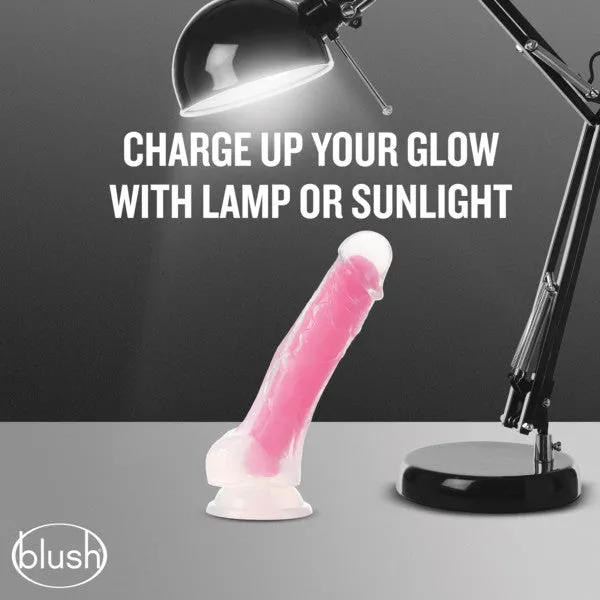 Neo Elite Glow In The Dark 75 In Silicone Cock W Balls Neon Pink Blush Novelties Dildos