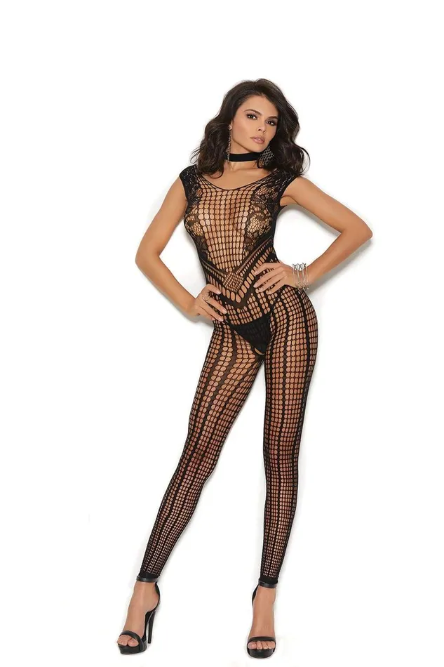 Bodystockings Playsuits Crochet Footless With Open Crotch One Size Black Elegant Moments Bodystockings Playsuits Crochet Footless With Open Crotch One Size Black Elegant Moments