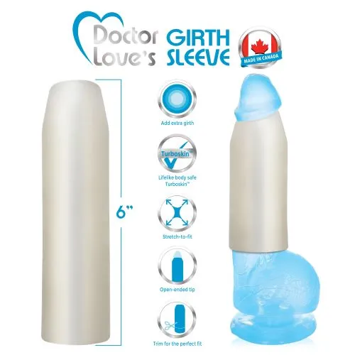 Male Sex Toys Doctor Love Girth Sleeve 2in Extra Girth Translucent 7in TrimToFit Male Sex Toys Doctor Love Girth Sleeve 2in Extra Girth Translucent 7in TrimToFit