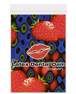 Vibrators Line One Condoms Dental Dam Strawberry