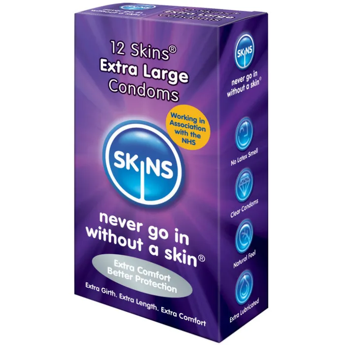 Male Sex Toys SKINS PELLE PRESERVATIVO EXTRA LARGE 12 PACK