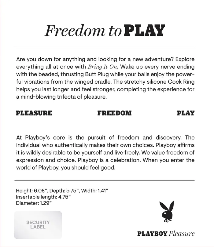 Female Sex Toys Playboy Bring It On Playboy
