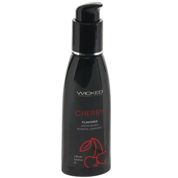 Aqua Flavored Lube 4oz120ml in Cherry Wicked Sensual Care Female Sex Toys