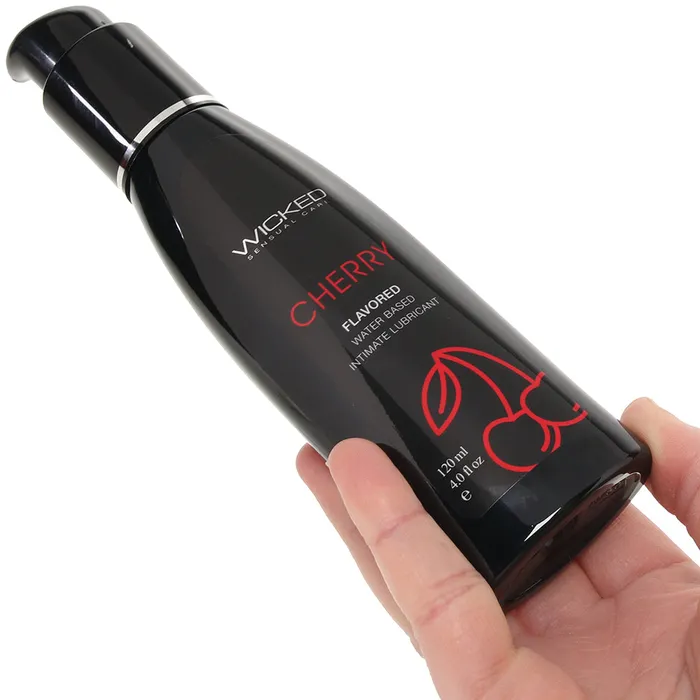 Aqua Flavored Lube 4oz120ml in Cherry Wicked Sensual Care Female Sex Toys
