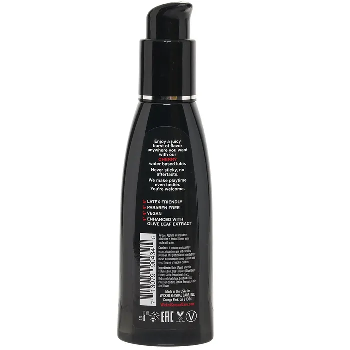Aqua Flavored Lube 4oz120ml in Cherry Wicked Sensual Care Female Sex Toys