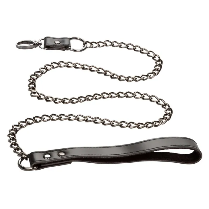 California Exotic Novelties Anal California Exotic Novelties Euphoria Collar with Chain Leash in Black