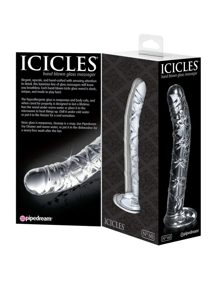 Elevate Your Pleasure with Pipedream Products Icicles No 60 Glass Probe Pipedream Products Male Sex Toys