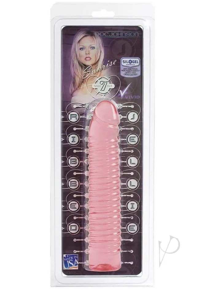 Female Sex Toys Doc Johnson Enterprises Vivid Ribbed Jellie Cock Sunrise Sensational Pleasure with Doc Johnson Female Sex Toys Doc Johnson Enterprises Vivid Ribbed Jellie Cock Sunrise Sensational Pleasure with Doc Johnson