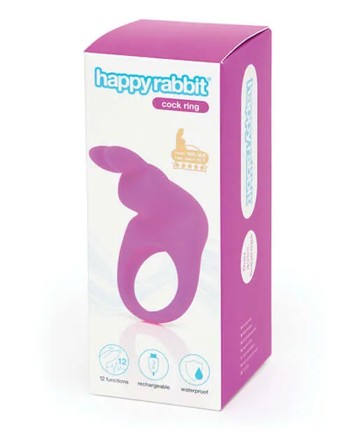 Love Honey Vibrators Happy Rabbit Rechargeable Vibrating Cock Ring in Purple Ultimate Shared Pleasure from Lovehoney
