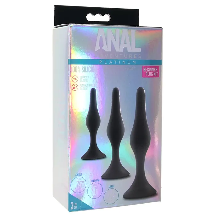 Male Sex Toys Anal Adventures Platinum Beginner Plug Kit Blush Male Sex Toys Anal Adventures Platinum Beginner Plug Kit Blush