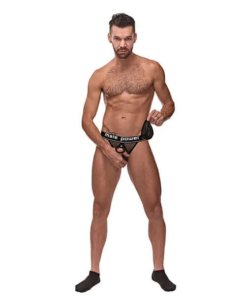 Male Sex Toys Cock Pit Cock Ring Jock Strap Black SM Male Power Lingerie Male Power Lingerie