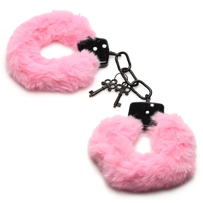 Master Series Cuffed In Fur Furry Handcuffs in Pink XR Brands Dildos