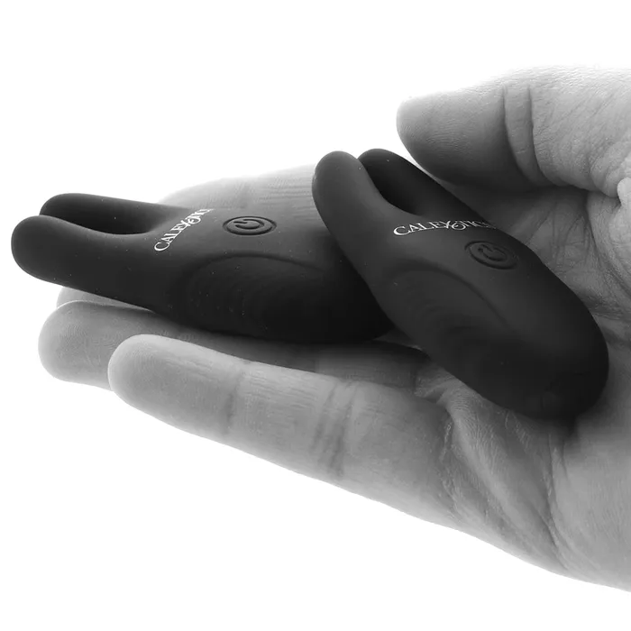 Remote Silicone Nipple Clamps in Black CalExotics Anal Remote Silicone Nipple Clamps in Black CalExotics Anal