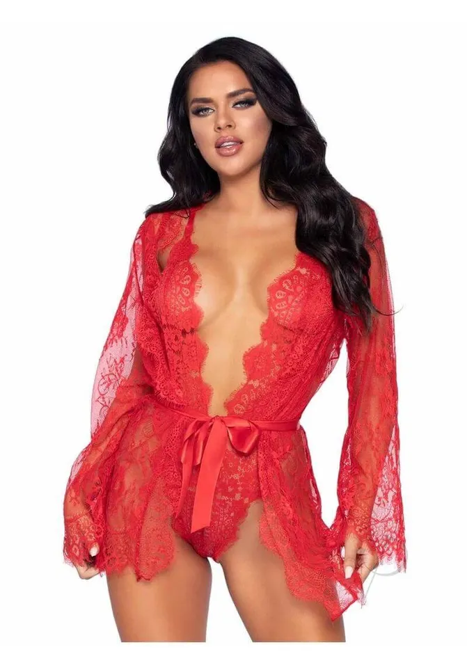 Teddies And Bodies Leg Avenue Inc Love Affair Lace Robe Teddy Set Small Red Lingerie with Plunging Bodysuit and Lace Robe Teddies And Bodies Leg Avenue Inc Love Affair Lace Robe Teddy Set Small Red Lingerie with Plunging Bodysuit and Lace Robe
