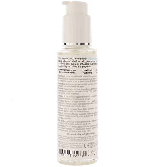 Vibrators Wicked Sensual Care Simply Aqua Lube 4oz 120ml Vibrators Wicked Sensual Care Simply Aqua Lube 4oz 120ml