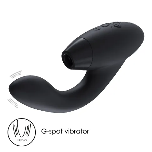 WOMANIZER Womanizer Duo 24function Rechargeable Silicone Dual GSpot Clitoral Stimulator with Smart Silence Black Female Sex Toys
