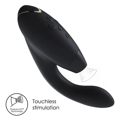 WOMANIZER Womanizer Duo 24function Rechargeable Silicone Dual GSpot Clitoral Stimulator with Smart Silence Black Female Sex Toys
