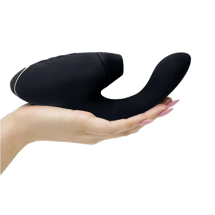 WOMANIZER Womanizer Duo 24function Rechargeable Silicone Dual GSpot Clitoral Stimulator with Smart Silence Black Female Sex Toys