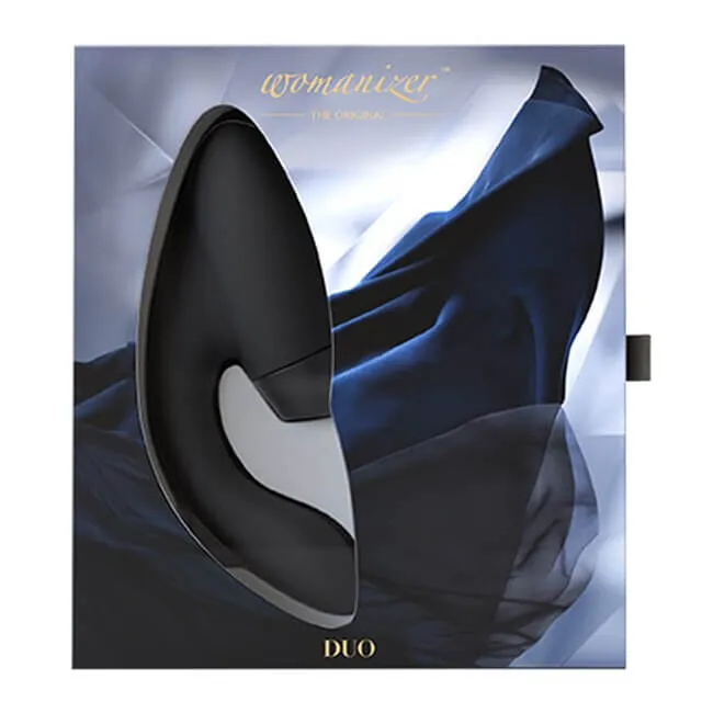 WOMANIZER Womanizer Duo 24function Rechargeable Silicone Dual GSpot Clitoral Stimulator with Smart Silence Black Female Sex Toys
