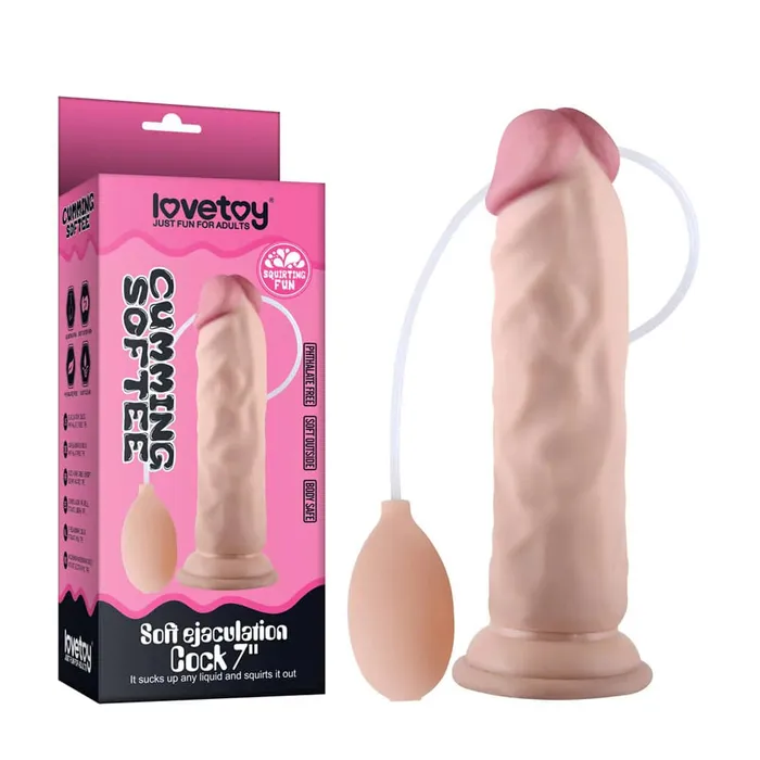 Female Sex Toys 85 Realistic Squirting Dildo Ejaculating Dildo with Enema Bulb lovetoy Female Sex Toys 85 Realistic Squirting Dildo Ejaculating Dildo with Enema Bulb lovetoy