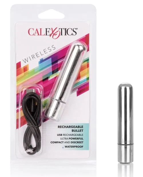 Female Sex Toys Rechargeable Bullet Silver CalExotics