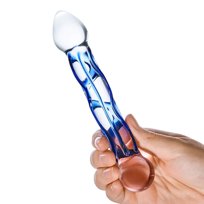 Gls Dildos 65 Textured Double Sided Blue Dildo