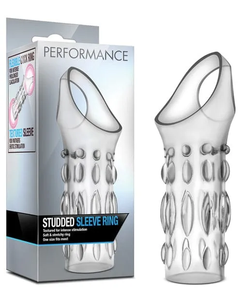 Male Sex Toys Blush Novelties Blush Performance Studded Sleeve Ring Clear