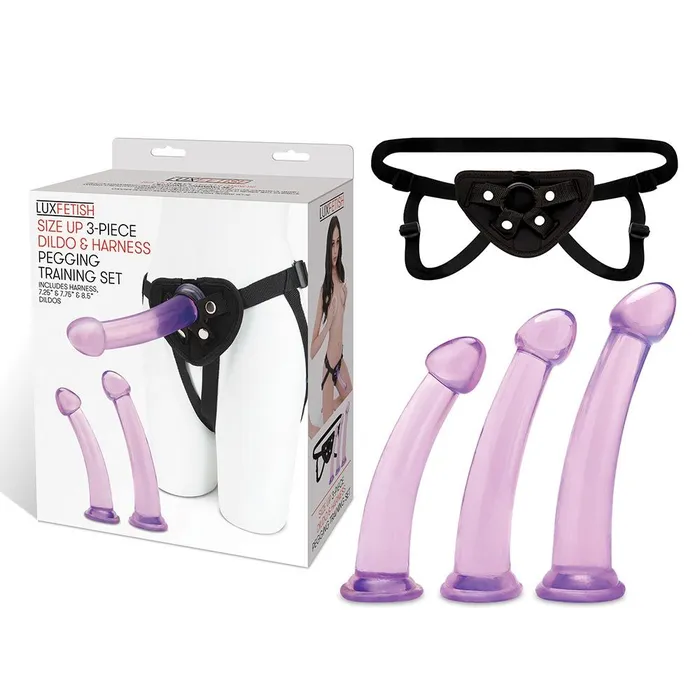 Size Up Dildo Harness Pegging Training Set Lux Fetish Female Sex Toys