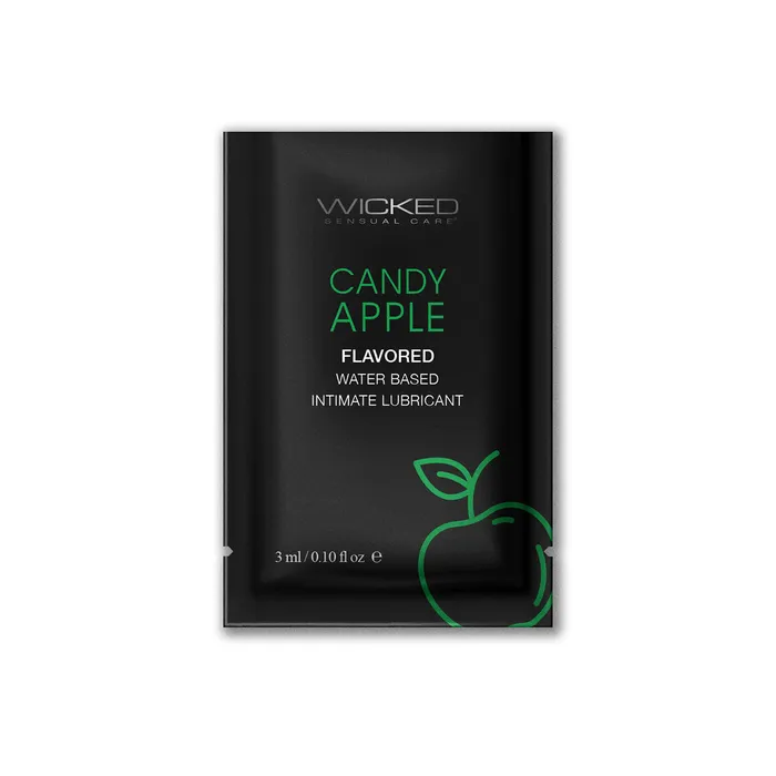 Wicked Sensual Care Dildos Wicked Aqua Candy Apple 1oz Packette 144ct