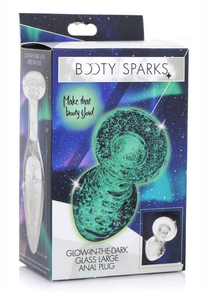 Anal Booty Sparks Glow In The Dark Glass Anal Plug Booty Sparks