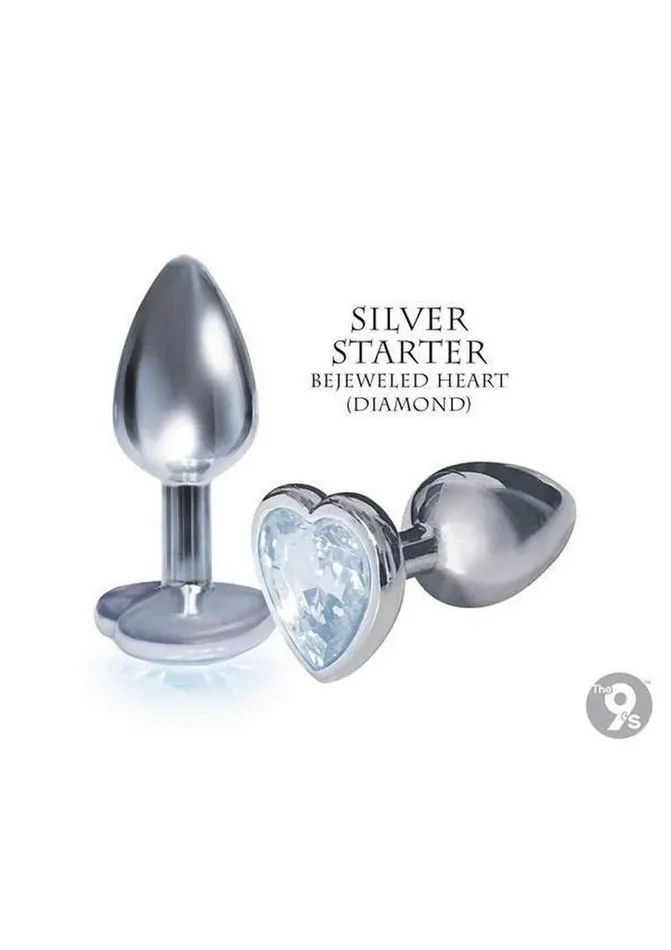 Anal THE 9S The 9s The Silver Starter Bejeweled Heart Stainless Steel Plug