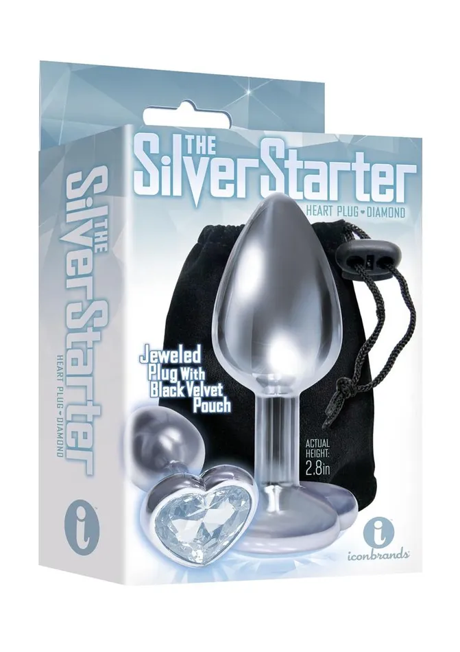 Anal THE 9S The 9s The Silver Starter Bejeweled Heart Stainless Steel Plug