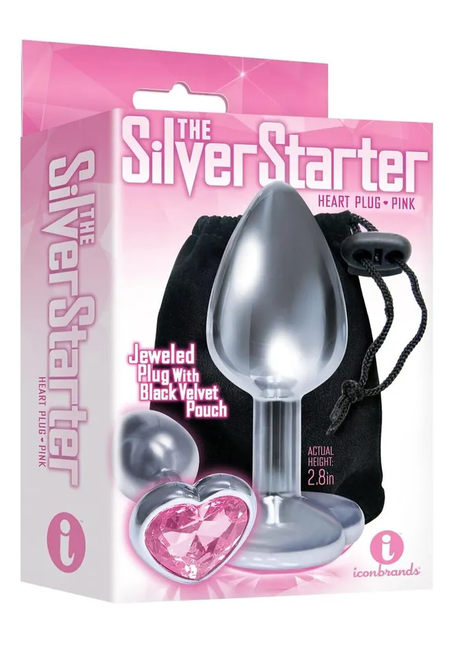 Anal THE 9S The 9s The Silver Starter Bejeweled Heart Stainless Steel Plug
