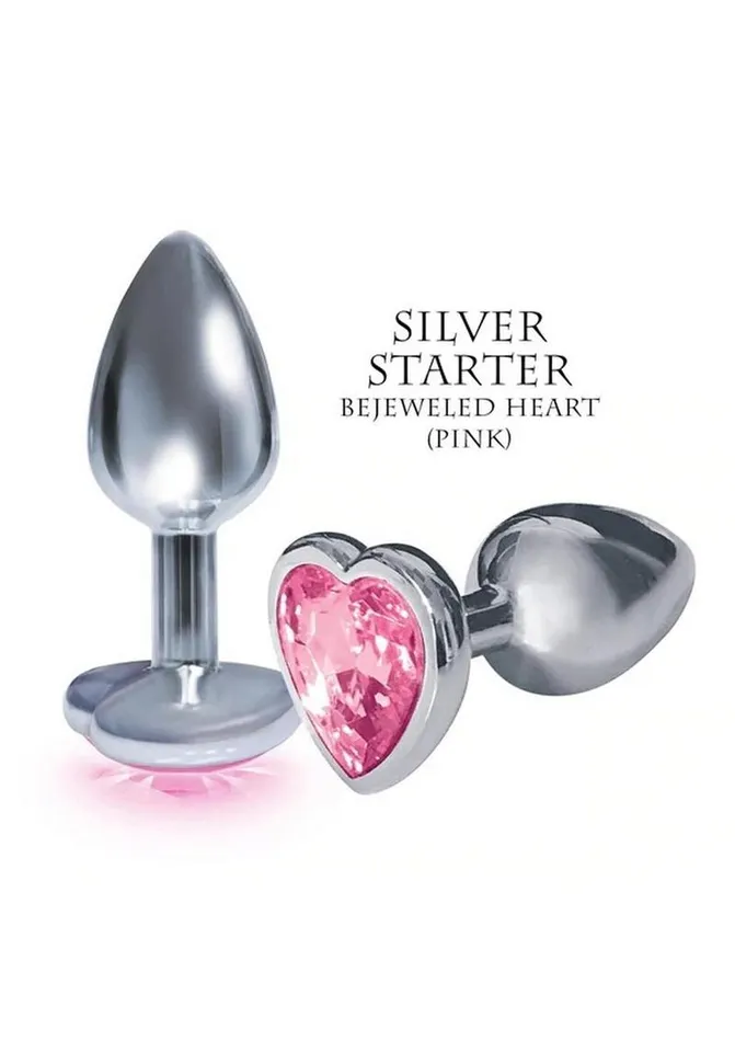 Anal THE 9S The 9s The Silver Starter Bejeweled Heart Stainless Steel Plug