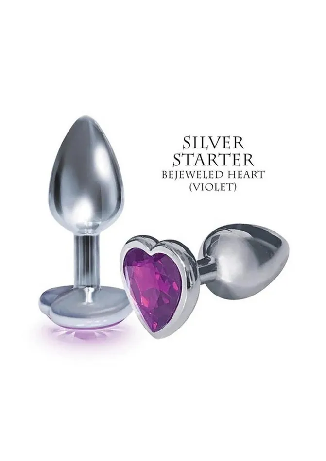 Anal THE 9S The 9s The Silver Starter Bejeweled Heart Stainless Steel Plug