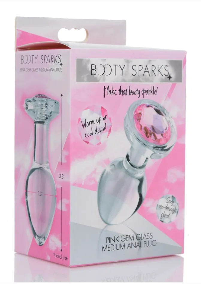 Booty Sparks Anal Booty Sparks Pink Gem Glass Anal Plug