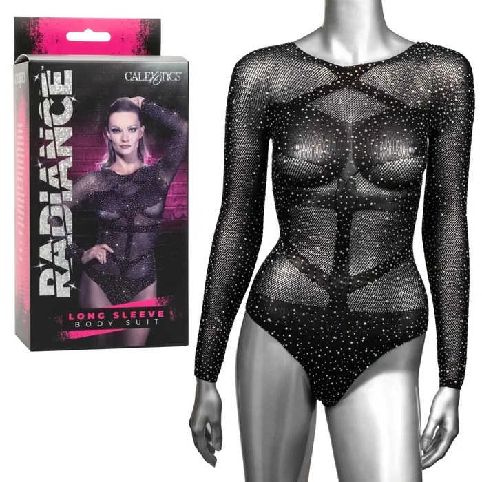 CalExotics Anal Radiance Long Sleeve Body Suit Black