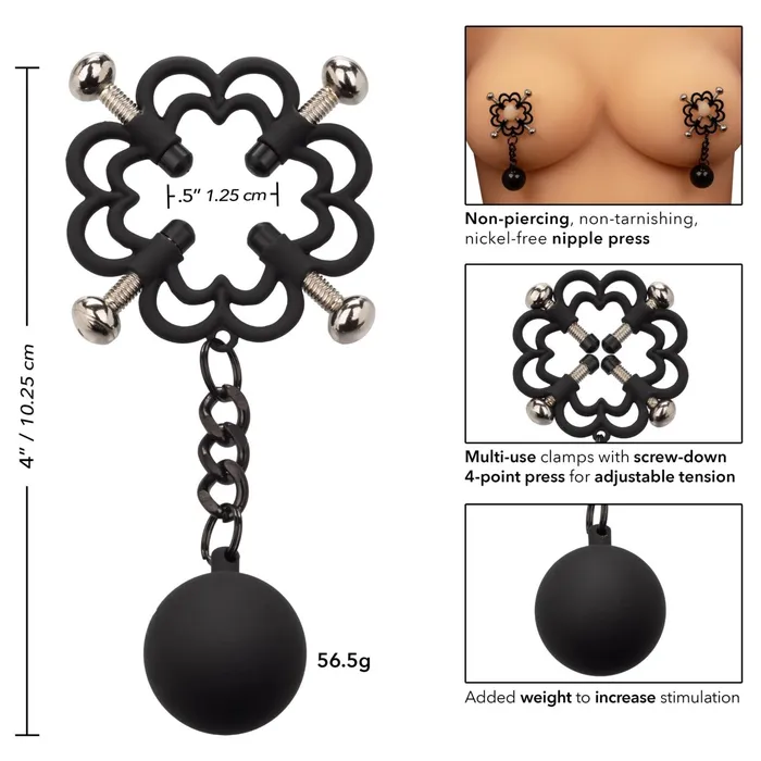 CalExotics Male Sex Toys Nipple Grips Power Grip 4Point Weighted Nipple Press CalExotics Male Sex Toys Nipple Grips Power Grip 4Point Weighted Nipple Press