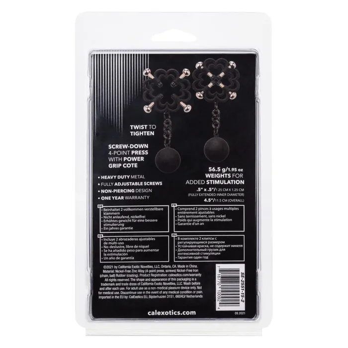 CalExotics Male Sex Toys Nipple Grips Power Grip 4Point Weighted Nipple Press CalExotics Male Sex Toys Nipple Grips Power Grip 4Point Weighted Nipple Press