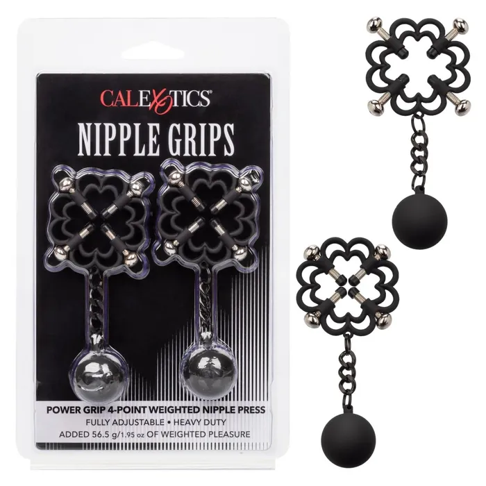 CalExotics Male Sex Toys Nipple Grips Power Grip 4Point Weighted Nipple Press CalExotics Male Sex Toys Nipple Grips Power Grip 4Point Weighted Nipple Press