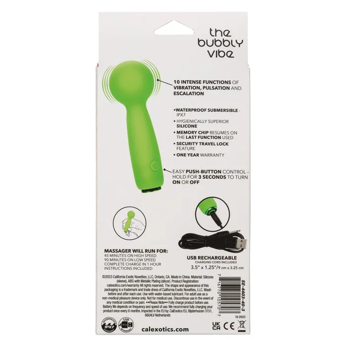 CalExotics Vibrators Neon Vibes the Bubbly Vibe Green CalExotics Vibrators Neon Vibes the Bubbly Vibe Green
