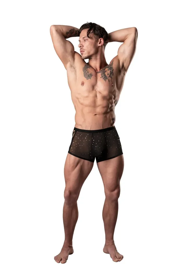 Male Power Show Stopper Mini Short Medium Black Anal