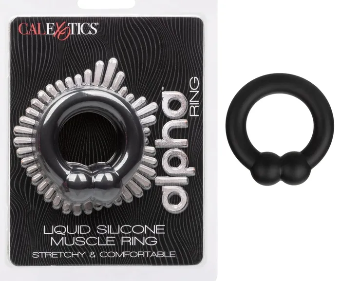Male Sex Toys CalExotics Alpha Liquid Silicone Muscle Ring Black Male Sex Toys CalExotics Alpha Liquid Silicone Muscle Ring Black