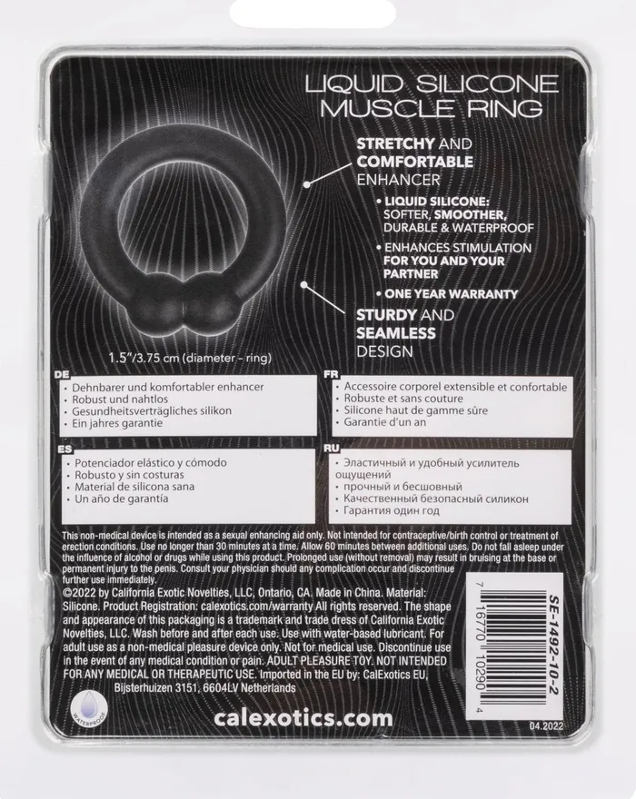 Male Sex Toys CalExotics Alpha Liquid Silicone Muscle Ring Black Male Sex Toys CalExotics Alpha Liquid Silicone Muscle Ring Black